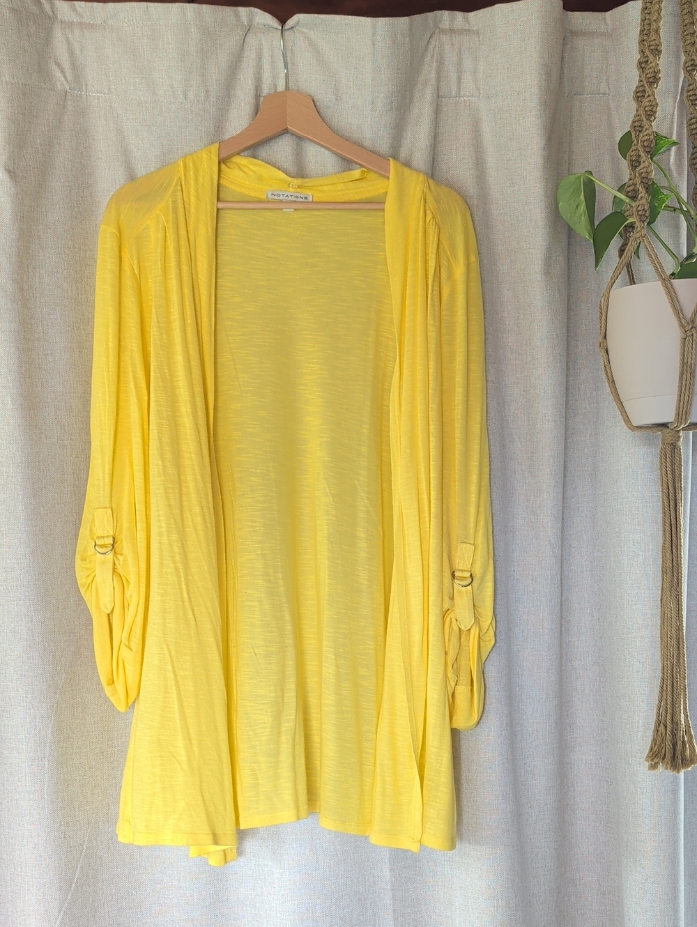 No Boundaries Yellow Open-Front Lightweight Cardigan